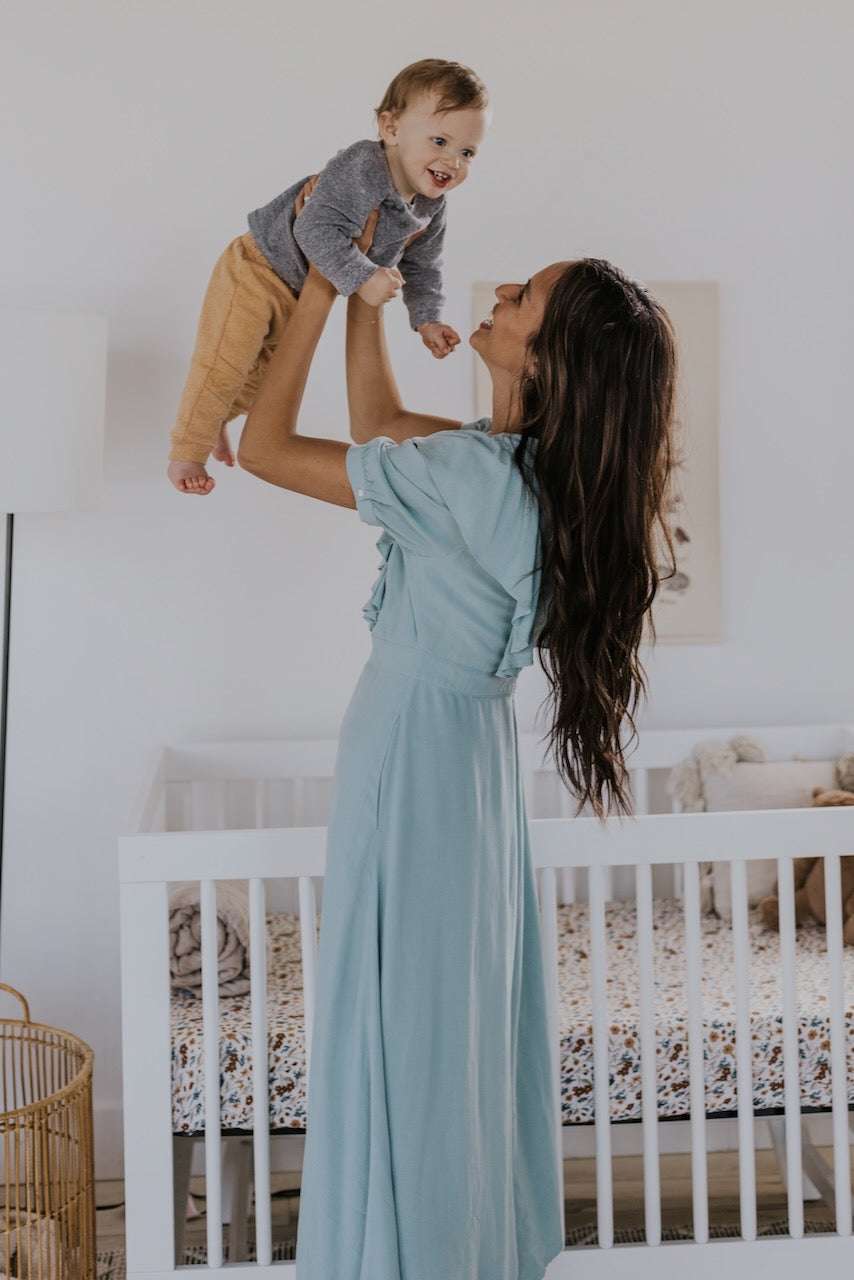 Lovella Ruffle MOM Nursing Dress Milk & Baby