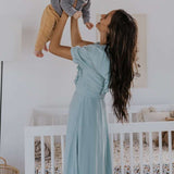Lovella Ruffle MOM Nursing Dress Milk & Baby