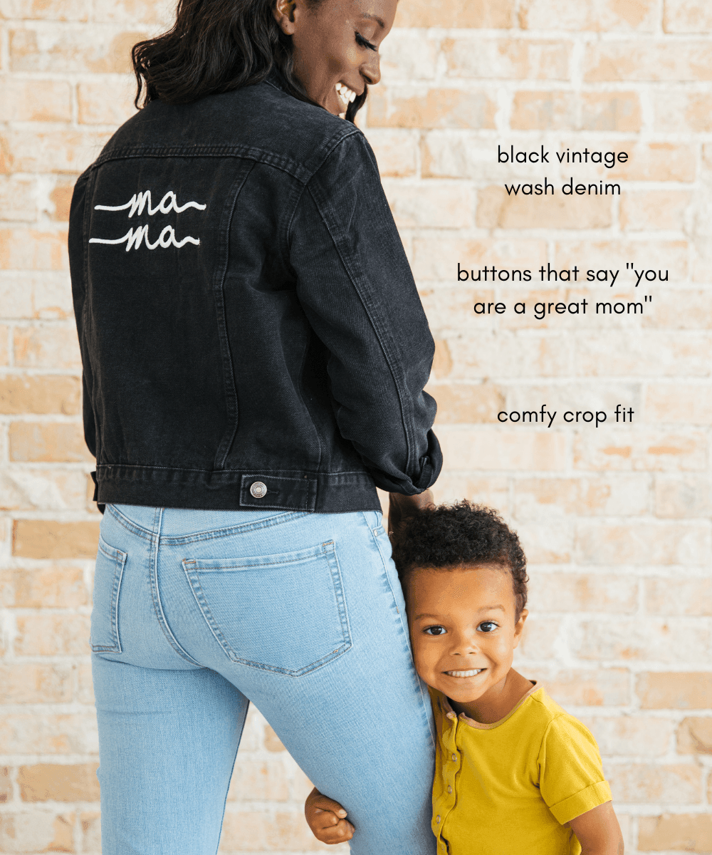 Black Denim Mama Jacket Milk & Baby