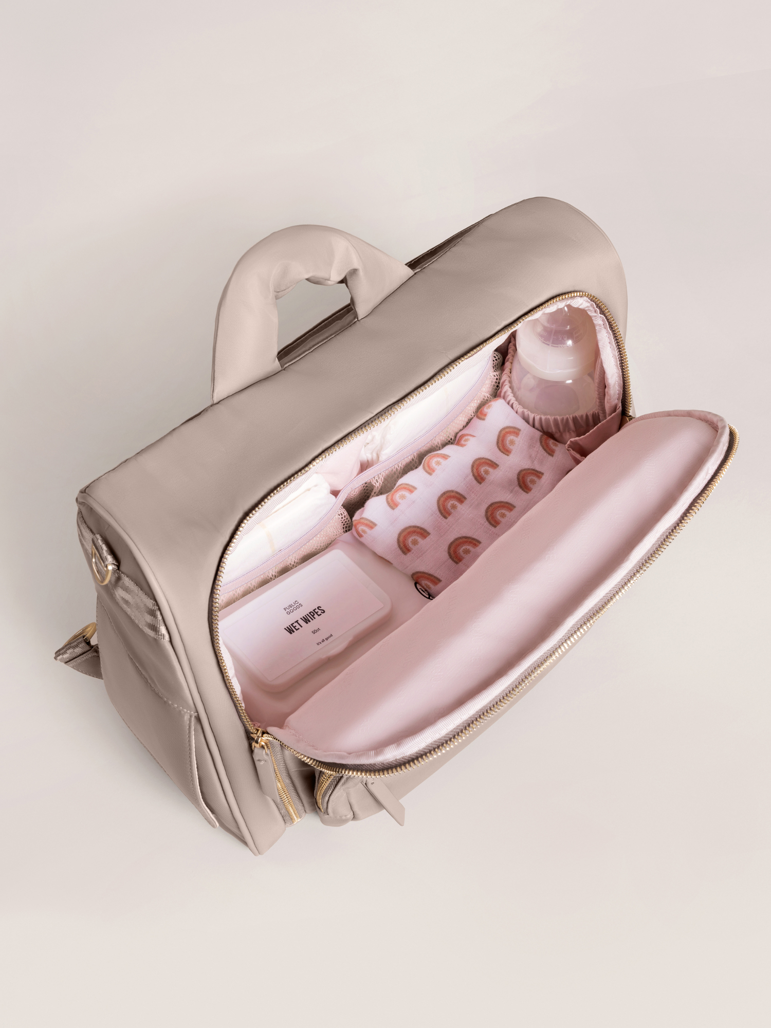 Satchel Diaper Bag - Taupe | Milk & Baby