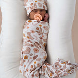 Flowers and Boots Swaddle Beanie Set | Milk & Baby