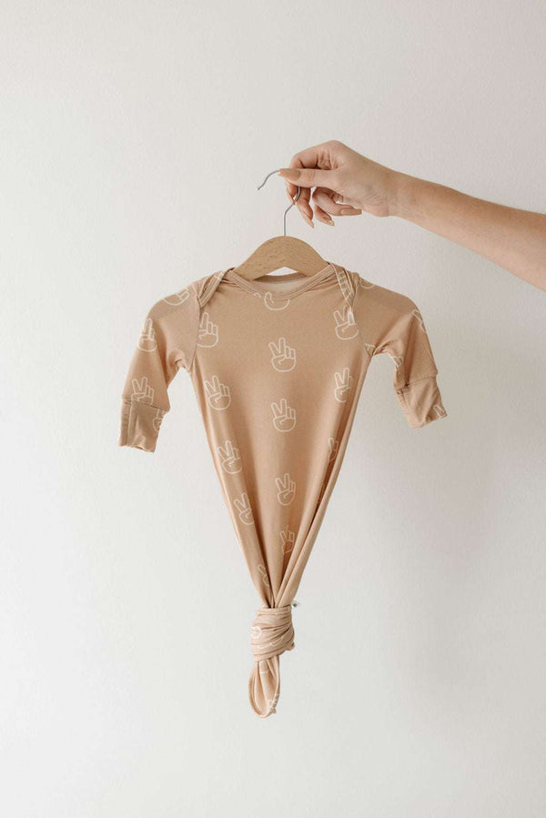 Peace Sign | Bamboo Knotted Gown Milk & Baby