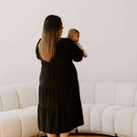 Tiered Breastfeeding Dress | Black | Milk & Baby