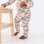 Rainbow Ribbed Convertible Romper | Milk & Baby
