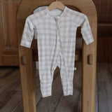 Gingham | Bamboo Zip Pajamas | Milk & Baby