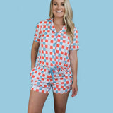 USA Checkers Women's Dream Short Set | Milk & Baby