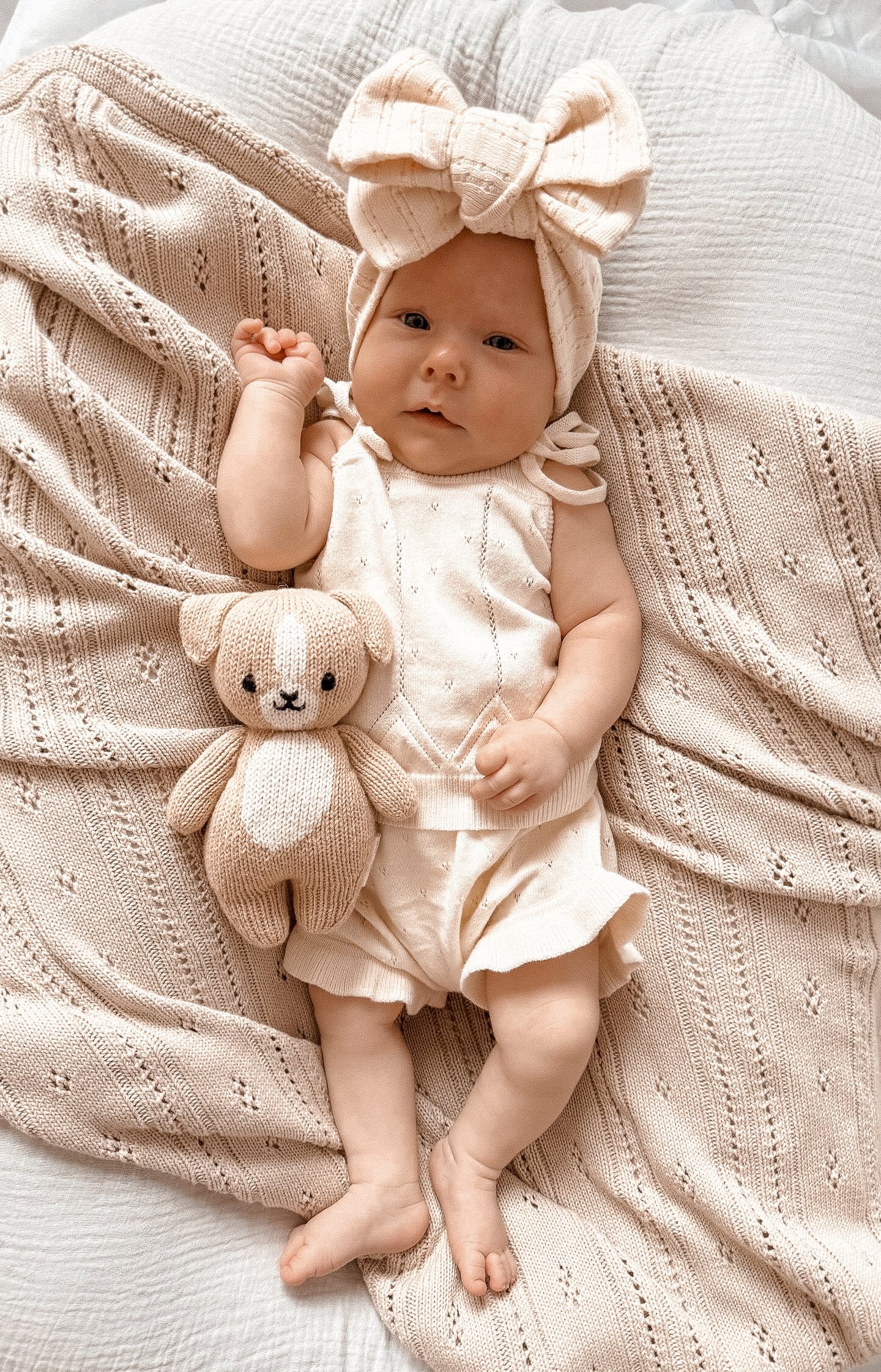Luna + Luca Pointelle Summer Set - Cream | Milk & Baby