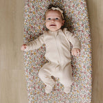 Sunny Petals Muslin Changing Pad Cover | Transform your baby's changing area with the Mebie Baby Sunny Petals Muslin Changing Pad Cover. Made from soft and breathable muslin fabric, this cover is gentle on your baby's skin. The fun design adds a touch of