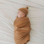 Mustard Bamboo Swaddle Hat OR Head Wrap Set Milk & Baby