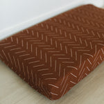 Rust Mudcloth Muslin Changing Pad Cover | Milk & Baby