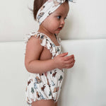 Pooh | Cross-Back Ruffle Romper | Milk & Baby
