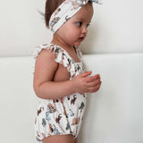 Pooh | Cross-Back Ruffle Romper | Milk & Baby
