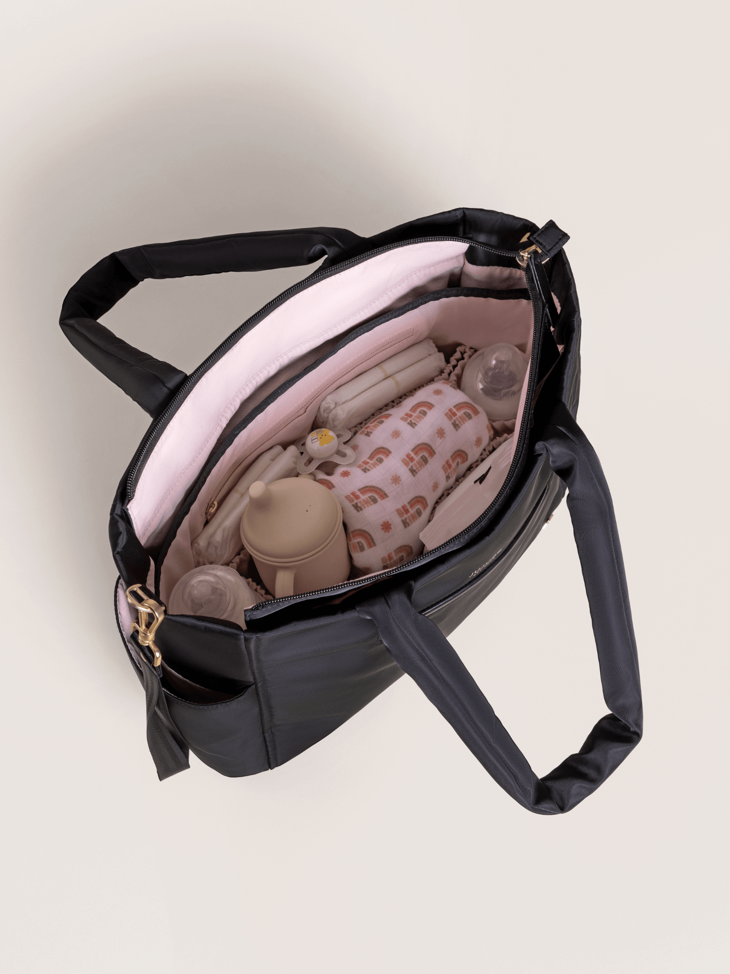 Utility-Strap Tote Diaper Bag - Black | Milk & Baby