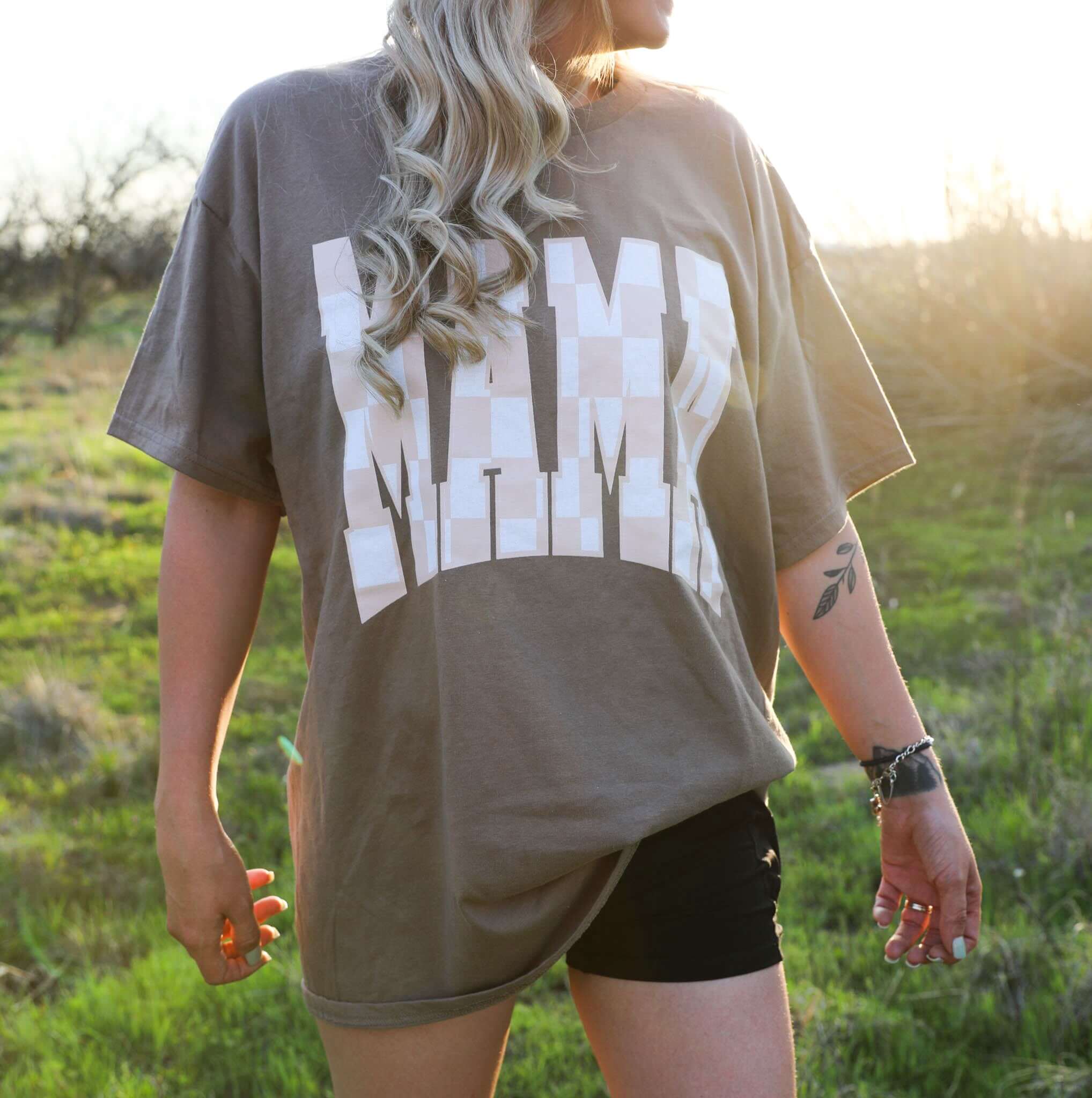 Mama Checkered Graphic Tee | Milk & Baby