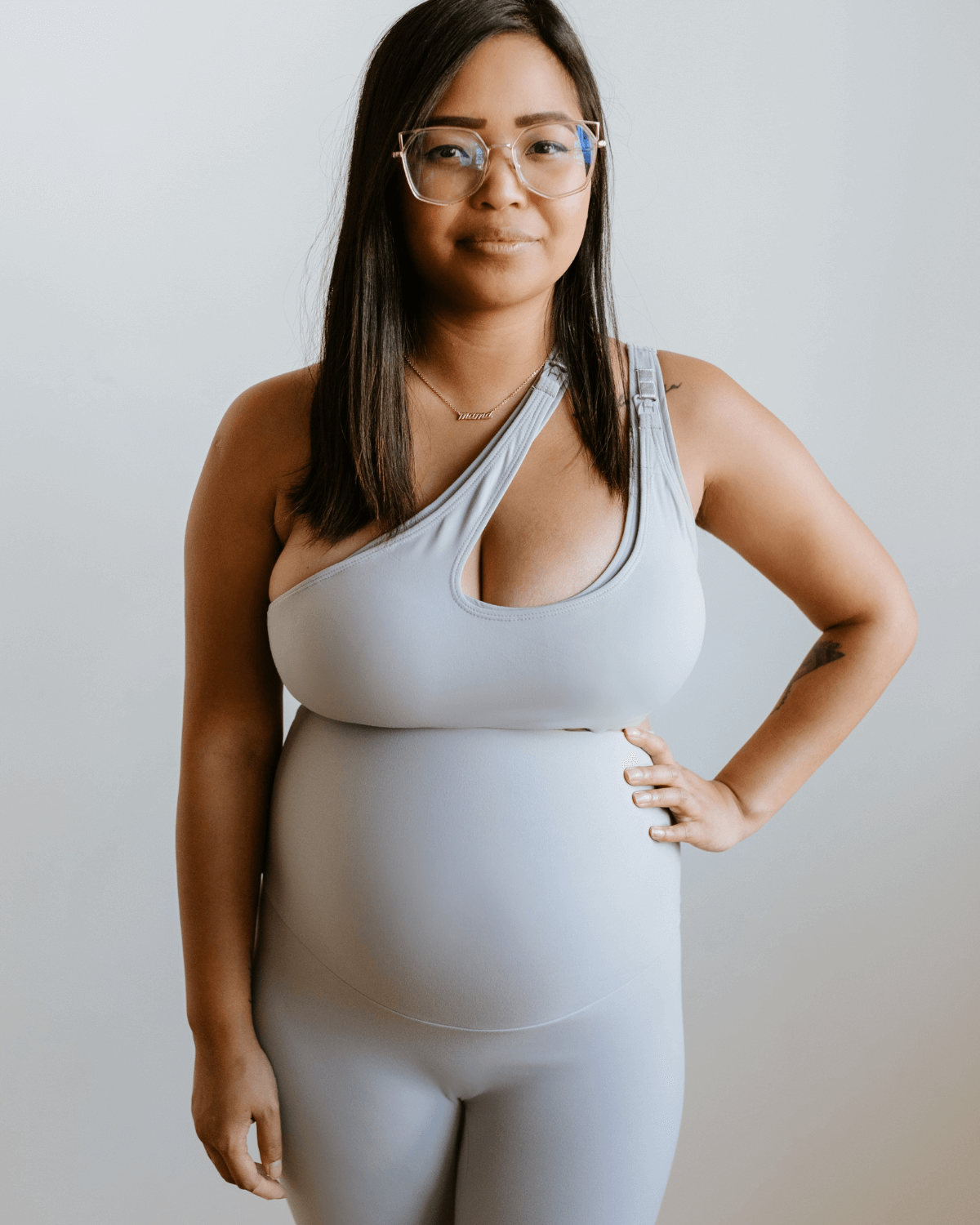 AXK CORE Cross Body Nursing Bra Light Gray | Milk & Baby