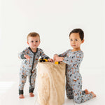Mason | Bamboo One Piece Zip Pajama | . Mason Bamboo Convertible Romper Build a foundation for cozy comfort with our Mason Bamboo Convertible Romper! Made from luxuriously soft bamboo fabric, this romper is perfect for your little builder's downtime. The