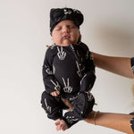 Midnight Skelly | Bamboo Head Wrap | Discover the Bamboo Head Wrap, crafted from silky-soft bamboo, perfect for babies and toddlers! Stylish and comfy for every occasion! | Milk & Baby