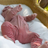 Peppermint Stripe Ribbed | Bamboo Zip Pajamas