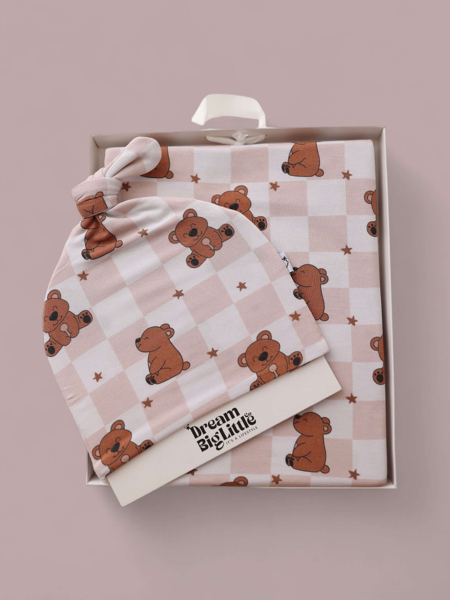 Cozy Bear Dream Swaddle & Beanie | Milk & Baby