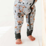 Mason | Bamboo One Piece Zip Pajama | . Mason Bamboo Convertible Romper Build a foundation for cozy comfort with our Mason Bamboo Convertible Romper! Made from luxuriously soft bamboo fabric, this romper is perfect for your little builder's downtime. The