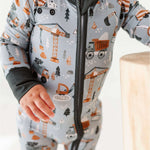 Mason | Bamboo One Piece Zip Pajama | . Mason Bamboo Convertible Romper Build a foundation for cozy comfort with our Mason Bamboo Convertible Romper! Made from luxuriously soft bamboo fabric, this romper is perfect for your little builder's downtime. The
