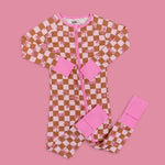 Sunset Beach Checkers Dream Romper | Milk & Baby
