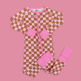 Sunset Beach Checkers Dream Romper | Milk & Baby