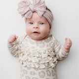 Natural Leopard | Ruffle Knot Gown