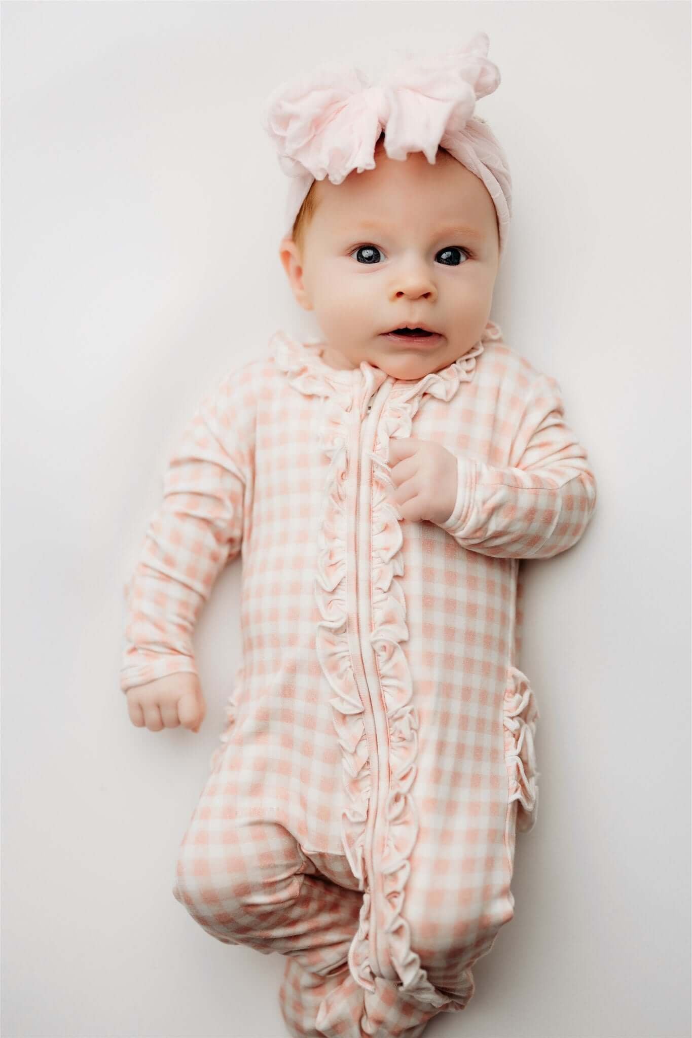 Olivia Ruffle Zip Footie | Milk & Baby