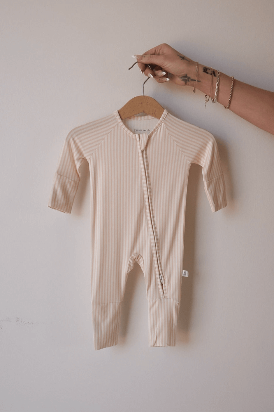 Sadie Stripe | Bamboo Zip Pajamas | Milk & Baby