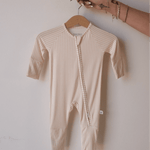 Sadie Stripe | Bamboo Zip Pajamas | Milk & Baby