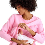 Let Loose Crossover Long Sleeve Maternity/Nursing Knit Top