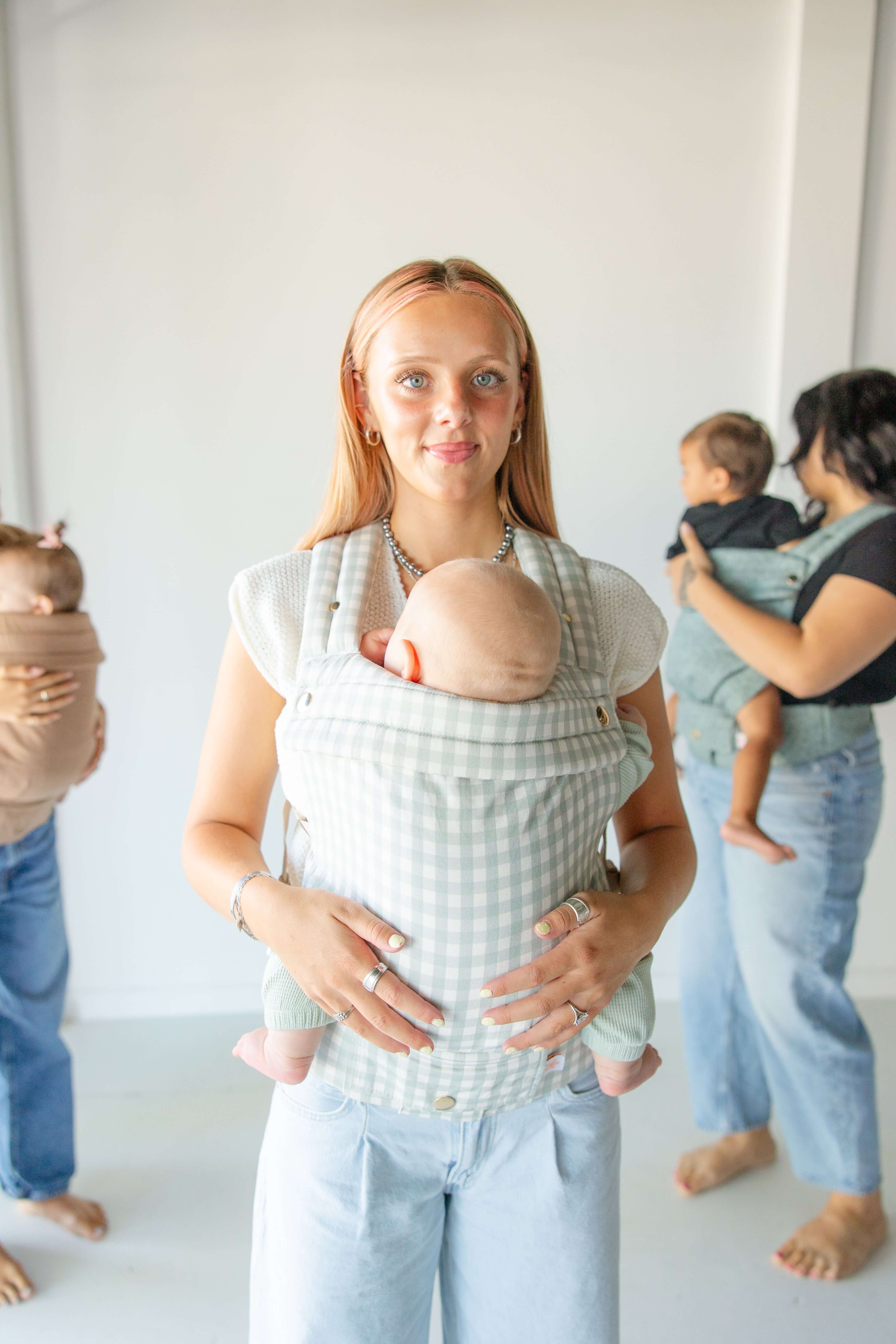 Monroe x Coco Gingham | Cotton Baby Carrier (7-35 lbs) | Milk & Baby