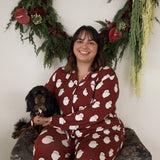 Vintage Santa | Women's Bamboo Button Up Lounge Set
