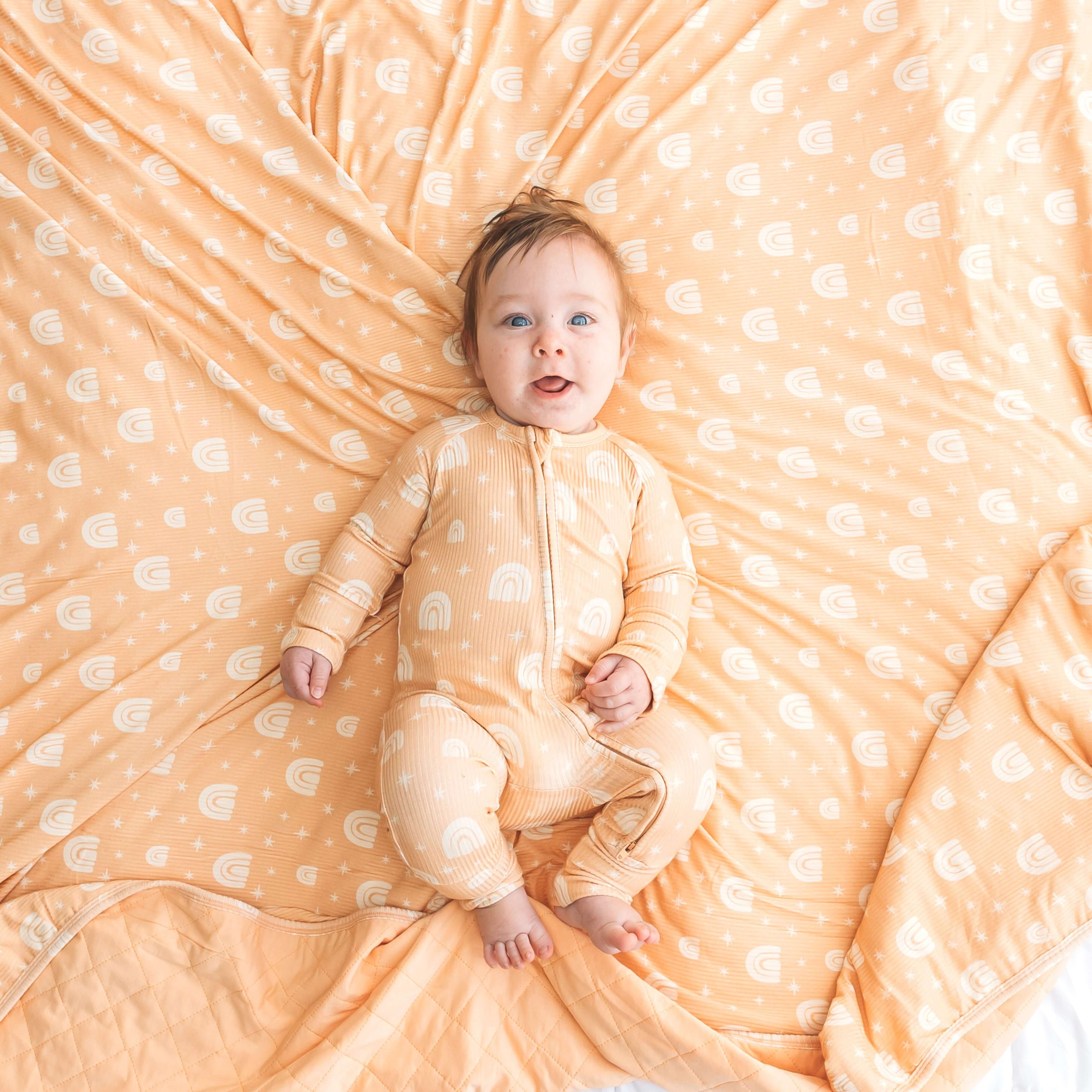Rainbow Ribbed | Zip Romper | Milk & Baby