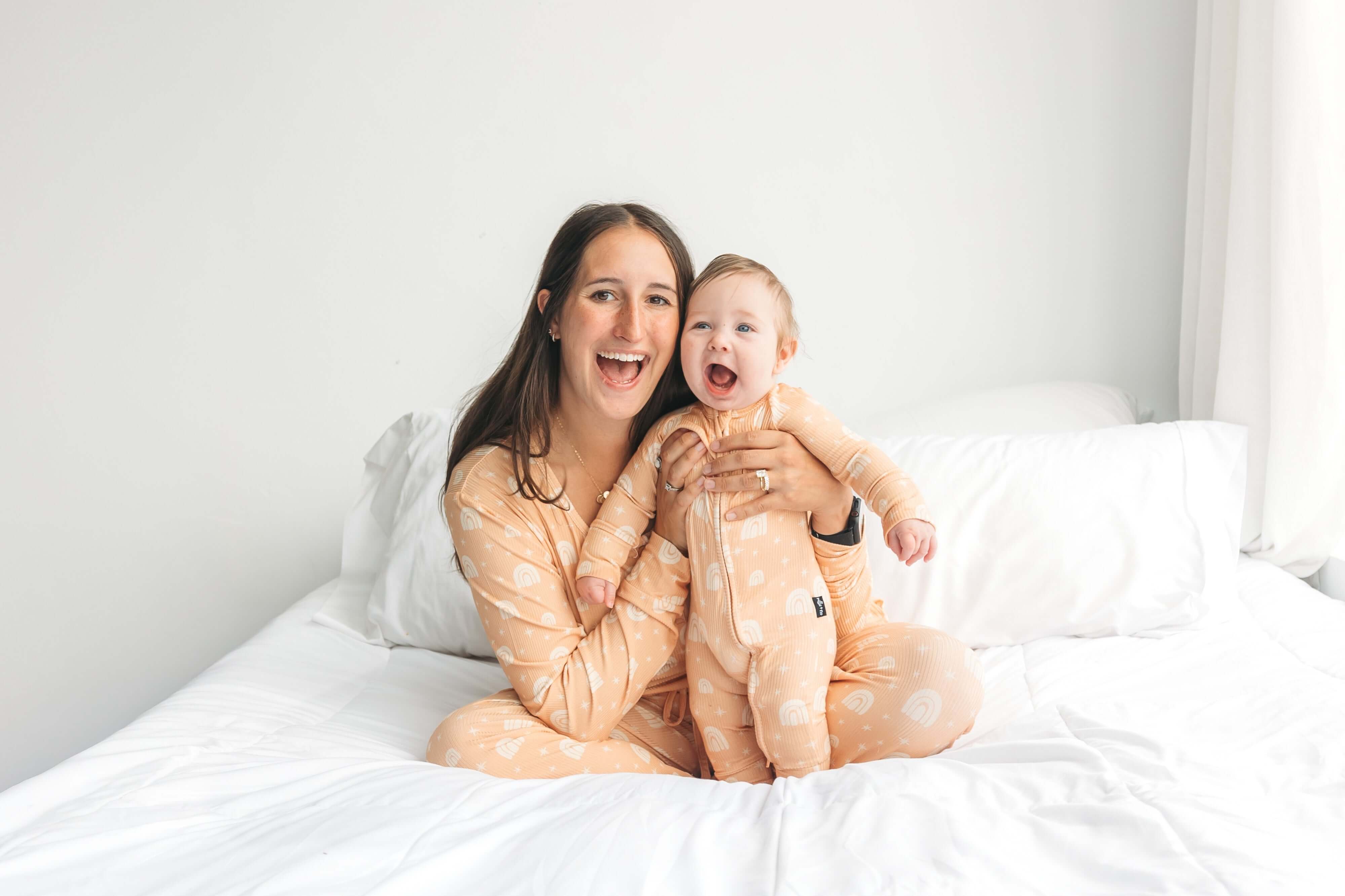 Rainbow Ribbed | Zip Romper | Milk & Baby