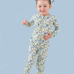Vintage Citrus Toile Dream Ruffle Romper | Milk & Baby