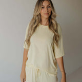 Women's Bamboo Short Set | Sunny | Milk & Baby | Made with a soft, premium bamboo blend, this set is perfect for warm weather. It includes an oversized t-shirt and matching drawstring shorts. Designed for all-day comfort and easy wear. Sizes Available: X-