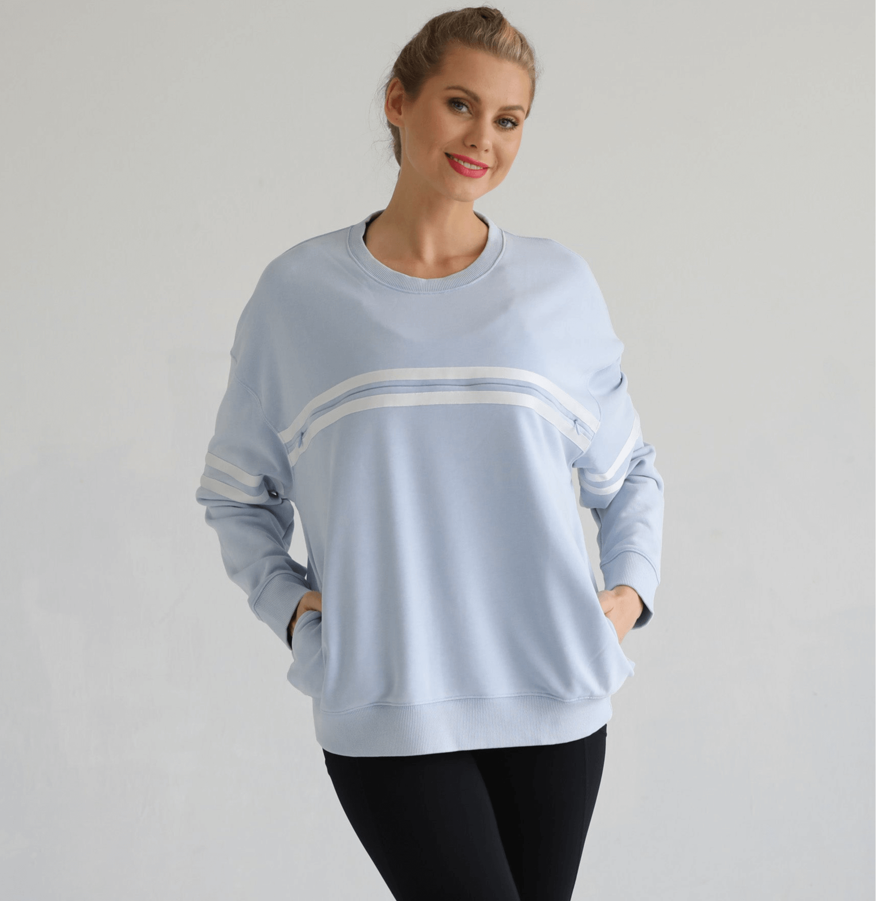 Celine Slouchy Nursing Pullover | Morning Haze | Milk & Baby