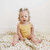 Yellow Bow Pointelle Tank Bodysuit | Milk & Baby