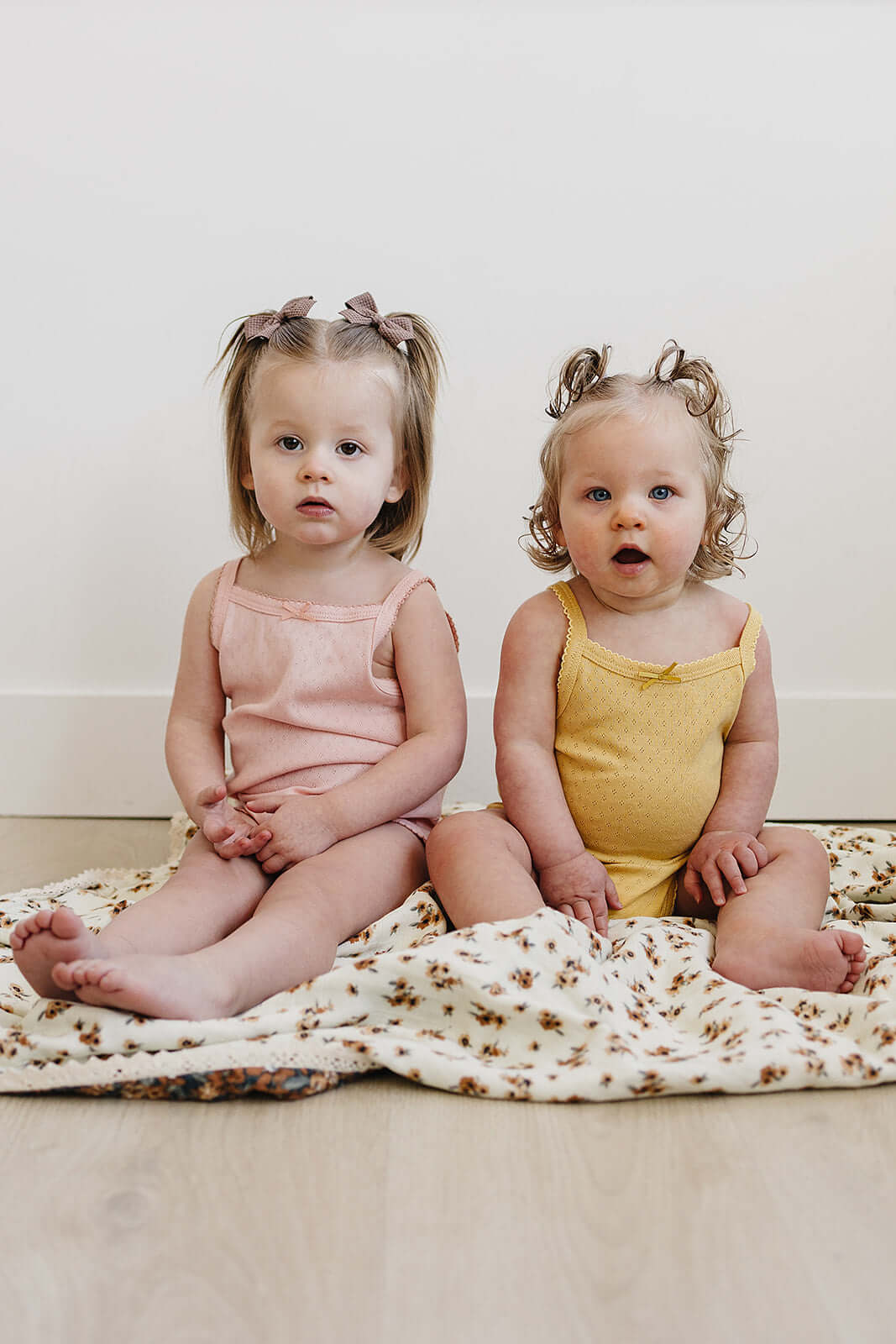 Yellow Bow Pointelle Tank Bodysuit | Milk & Baby