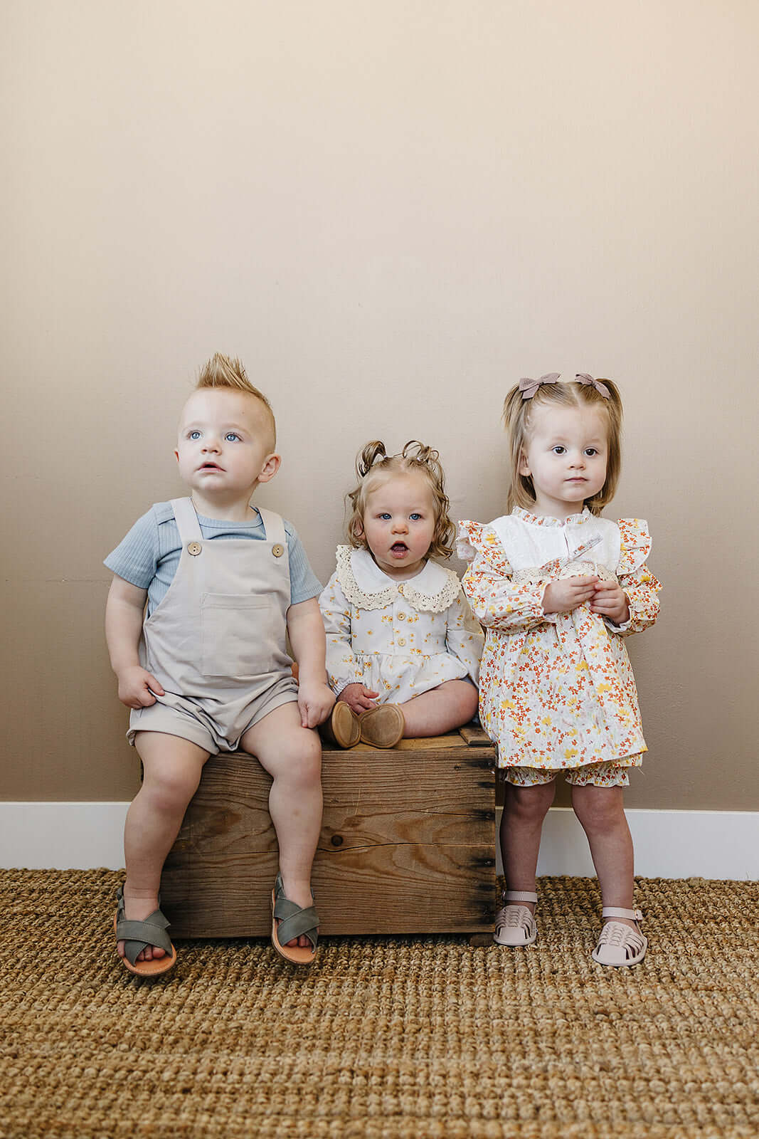 Yellow Floral Button Bubble Romper | Milk & Baby