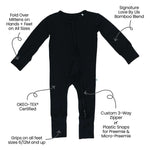 Allie Black Bamboo Convertible Footie | Milk & Baby