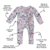 Allie Floral Bamboo Ruffle Convertible Footie | Milk & Baby