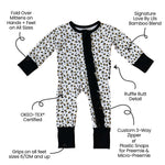 Allie Leopard Bamboo Ruffle Convertible Footie | Milk & Baby