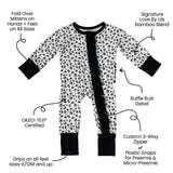 Allie Leopard Bamboo Ruffle Convertible Footie | Milk & Baby