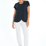 Handy Crossover Short Sleeve Cotton Maternity/Nursing Top | Milk & Baby