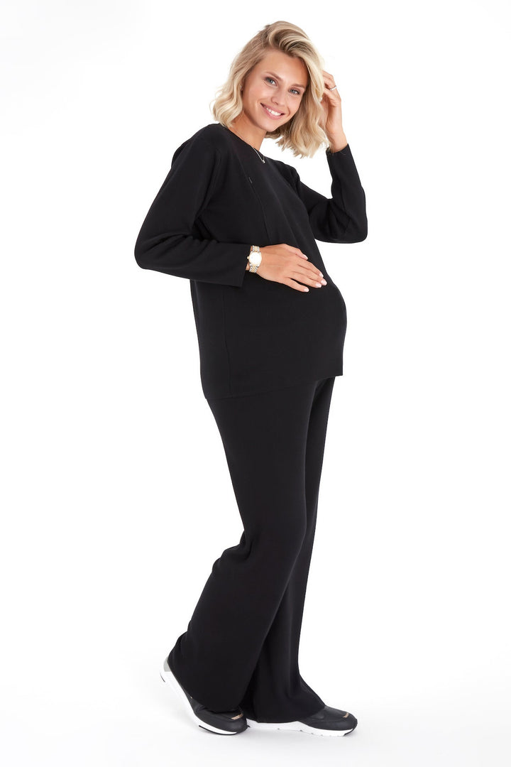Effortless Elegance Set Maternity/Nursing Top & Lounge Pants Milk & Baby