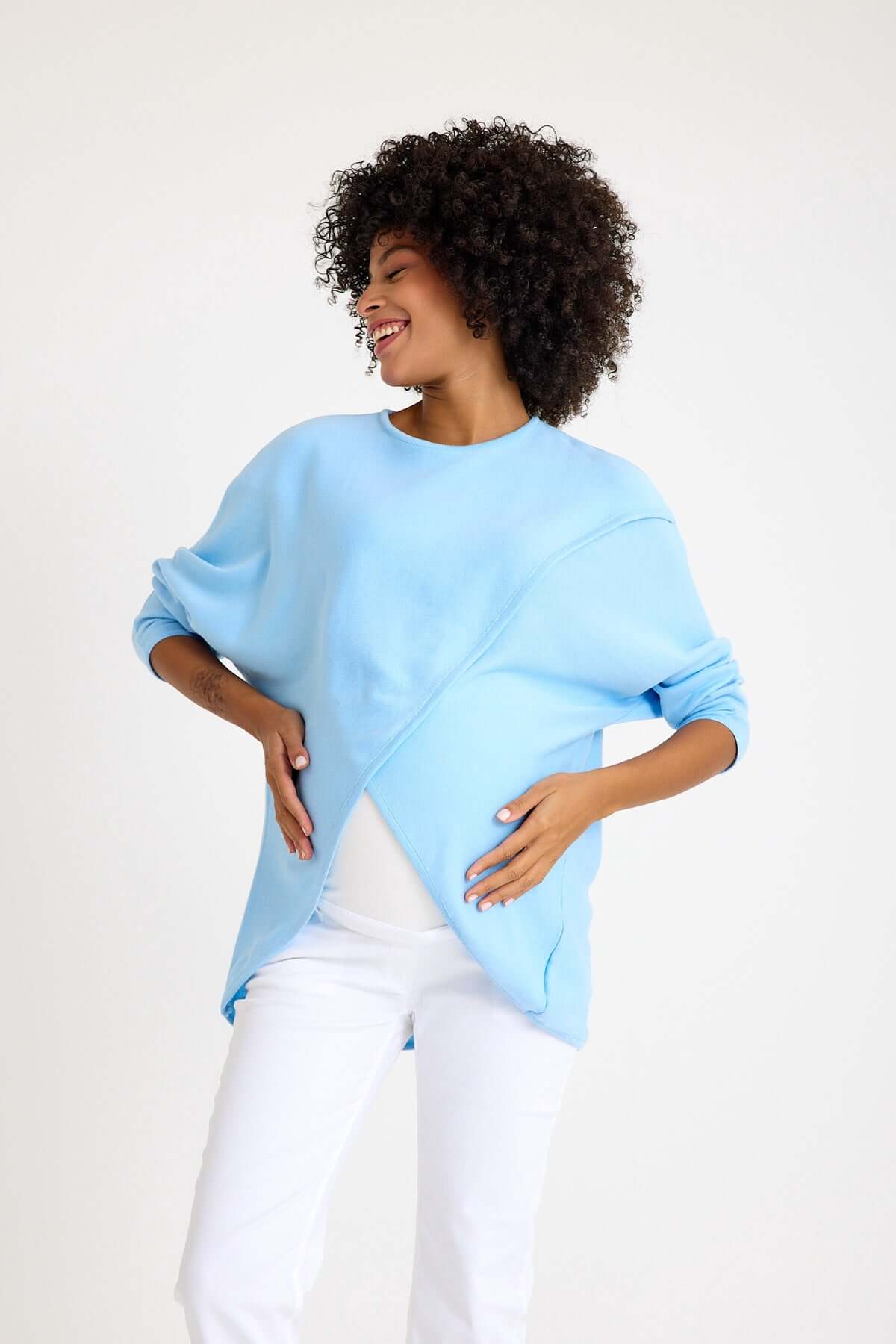 Let Loose Crossover Long Sleeve Maternity/Nursing Knit Top | Milk & Baby