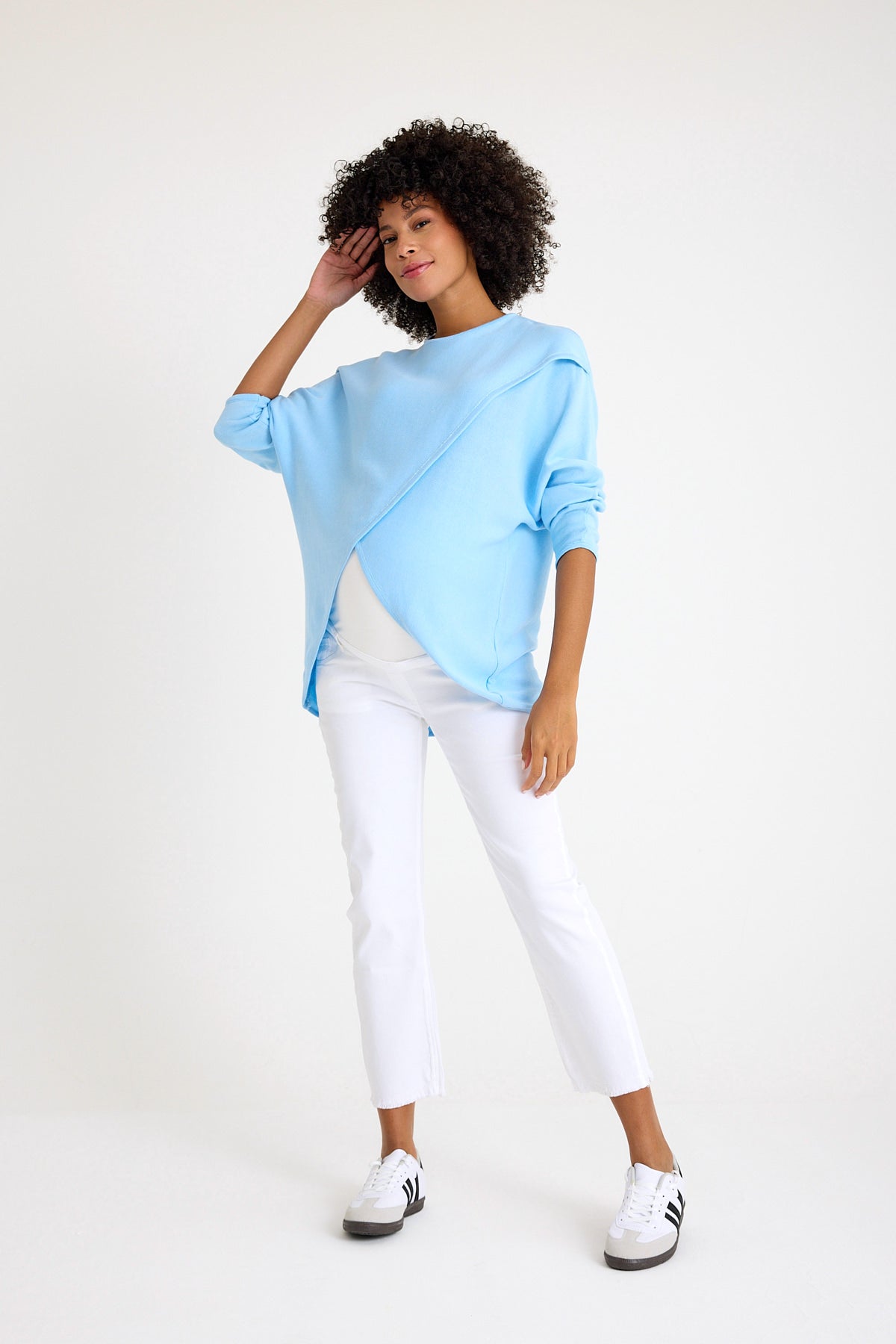 Let Loose Crossover Long Sleeve Maternity/Nursing Knit Top | Milk & Baby